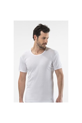 Cacharel 1206 O Neck (Ανοιχτό) Ανδρικό εσώρουχο (Ribana) - Λευκό