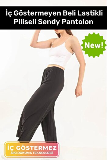 Pastimore New Trend Wide Leg Mother Women Comfortable Pleated Sendy Pants with Elastic Waist that Doesn't Show Underwear