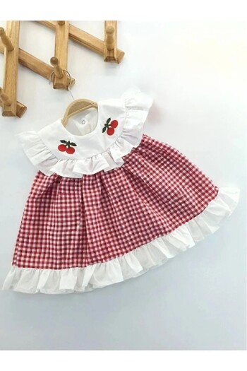Bilge Trend Girl's Cherry Embroidered Fresh Dress