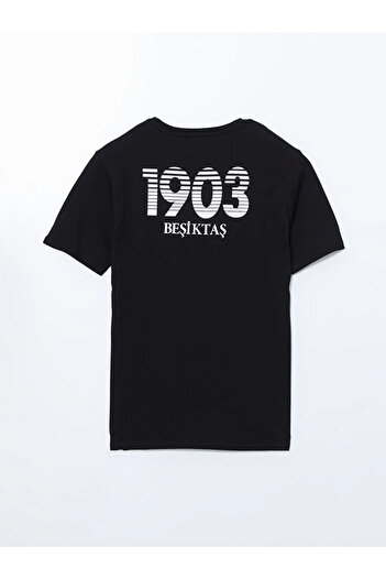 LC Waikiki Siyah Standart Kalıp Beşiktaş Baskılı Erkek Şortlu Pijama Takımı