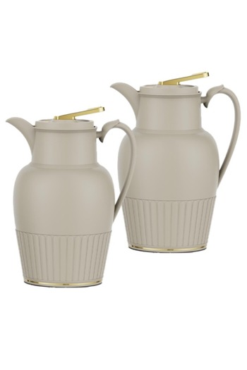 Badraig 2-Piece Coffee And Tea Vacuum Flask Khaki/Gold1 Liter