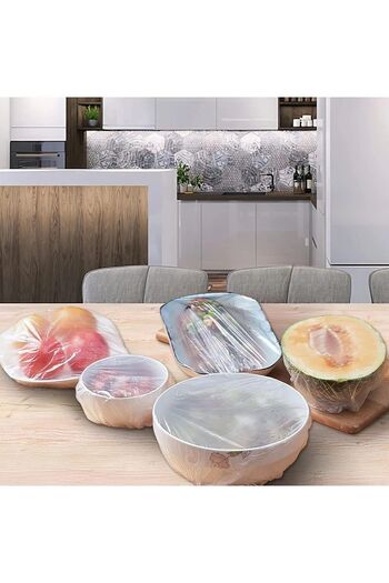 Vi Caro 100Pcs Practical Freshness Preserving Pots and Saucers Cap |   Multi-Purpose Cover Food Bonnet Bag