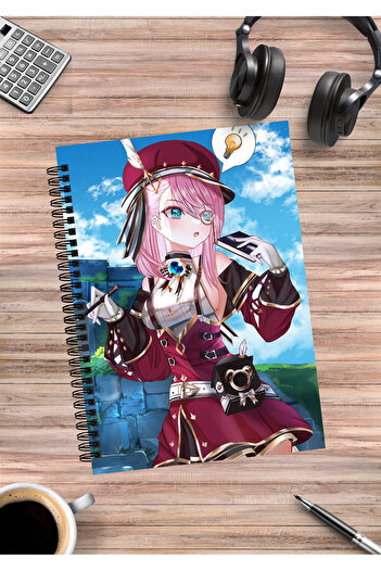 mertfigur Genshin Charlotte Anime Spiral Notebook A5 (50 Sheets)