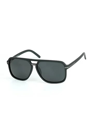 Belletti Men's Black Polarized Protected Rectangular Model Sunglasses