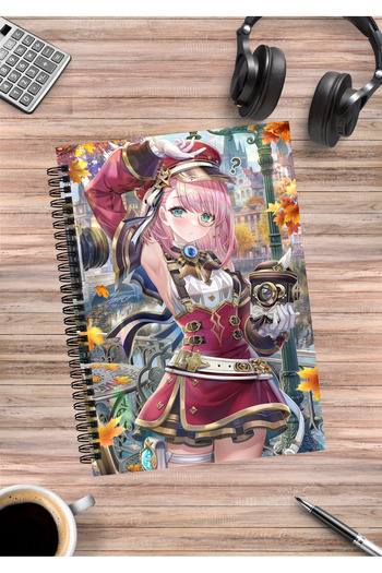 mertfigur Genshin Charlotte Anime Spiral Notebook A5 (50 Sheets)
