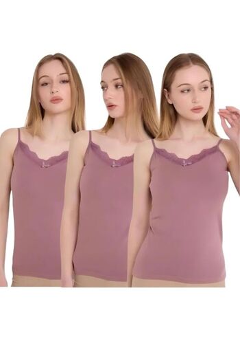 MrrMajestic 3 Pack - Solid Color Women's Undershirt