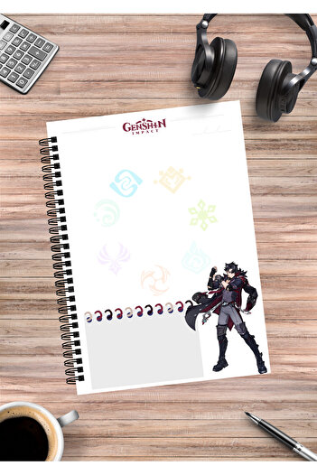mertfigur Genshin Wriothesley Anime Spiral Notebook A5 (50 Sheets)