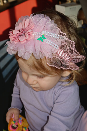 TAKIŞTIR Pink Color Flower Figured Children'S/Baby Hair Band