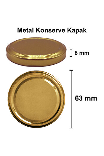 Afracam 250 ml Metal Gold Kapaklı Kare Kavanoz 250 Cc Şeffaf Köşeli Kavanoz 20 Adet