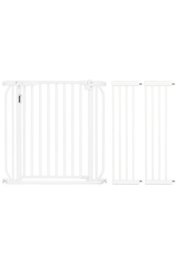 BabySafe Baby Safe - Metal Safety LED Gate w / t 20cm x 2 Extension - White