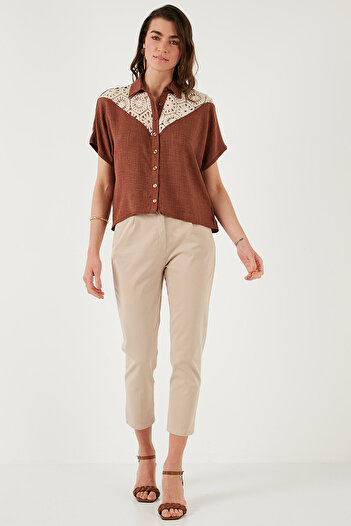 Lela Lacy Relaxed Fit Short Sleeve Shirt Shirt 5865764