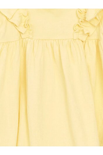 LC Waikiki Lcw Baby Yellow Basic Crinkle Ruffle Baby Girl Dress