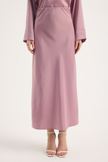 Birgül Bektaş Dusty Rose Satin Skirt