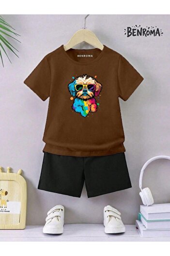 BENROMA Unisex Kids Shorts Set - Character Printed