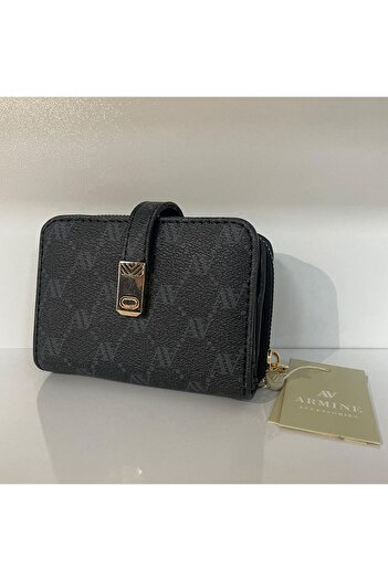 Armine Black Dotted Wallet - Arc0101 Model