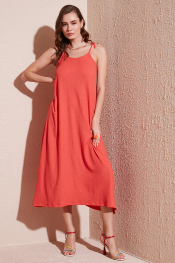 Lela Regular Fit Rope Strap Long Dress DRESS5865732