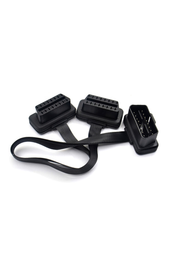 Choice 30CM OBDII Extension Dual Connector Y Splitter OBD2 16PIN Male to Female Connection Flat+Thin as ...