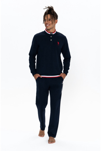 U.S. Polo Assn. Чоловічий ліцензований USPA 100% бавовняний темно-синій комплект для домашнього одягу 2 шт.