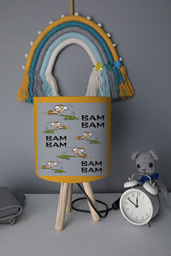 BelezaHome Yellow Gray Bam Bam Decorative Children's Room Lampshade
