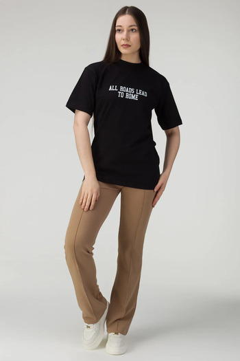 HOFFNUNG Women's All Roads Lead to Rome Printed Oversize T-Shirt