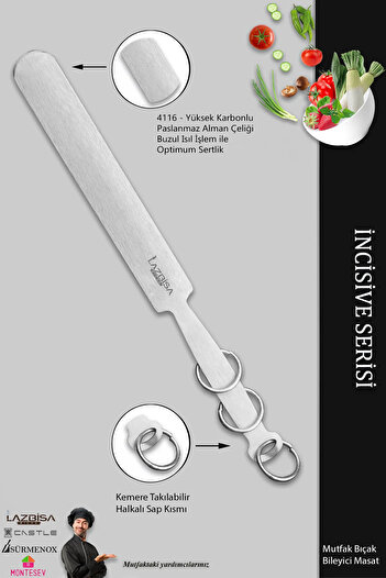 LAZBİSA İncisive Serisi Masat Mutfak Bıçak Bileme Aleti Masatı (MFT-010)