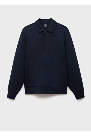 MANGO Man Regular kesim pamuklu polo sweatshirt