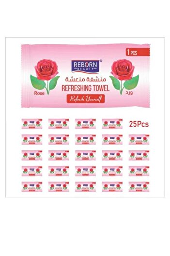 REBORN Reborn Beauty 25-piece pack of refreshing wet towels with rose scent -
