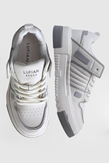 Lufian Hakiki Deri Bağcıklı Comfort Tabana Erkek Sneaker Ayakkabı Beyaz