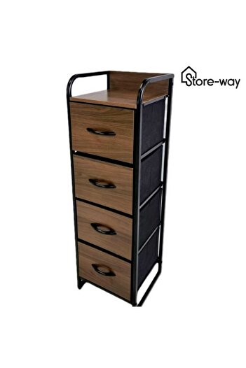 Storeway 4 Drawer Wooden Side Table