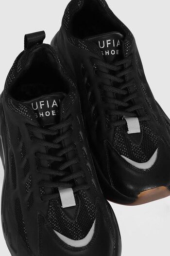 Lufian Comfort Sole Lace-Up Men's Sneaker Shoes Black