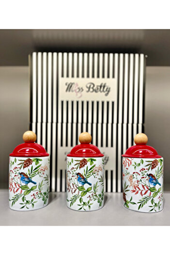 Miss Betty Mira Porcelain 3-Piece Spice Set