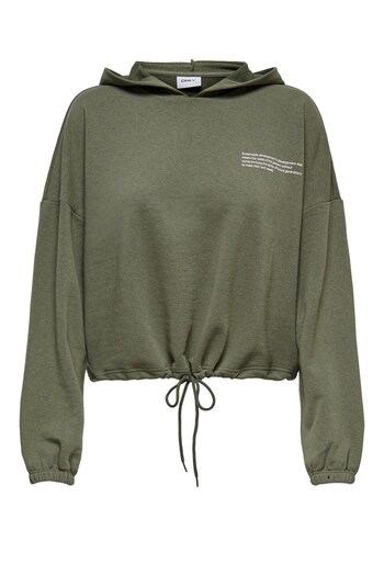 ONLY Hooded Short Plain Khaki Women's Sweatshirt
