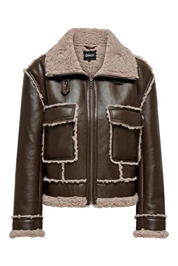 ONLY Women's Sheepskin Leather Jacket - 15325920
