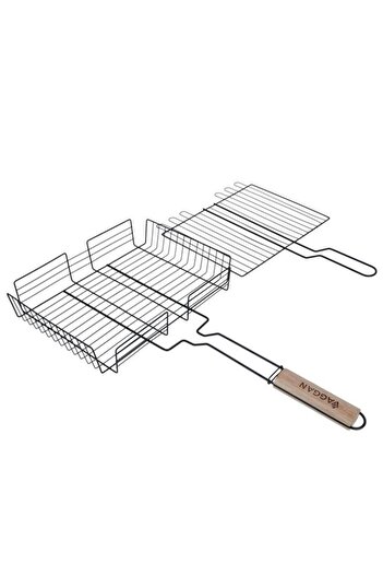 ALSAIF Steel Grill Grate 26 X 31 Cm Deep Square Turkish Silver