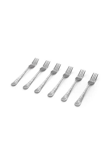 ALSAIF Steel Fork Set Engraved 6 Pieces Silver