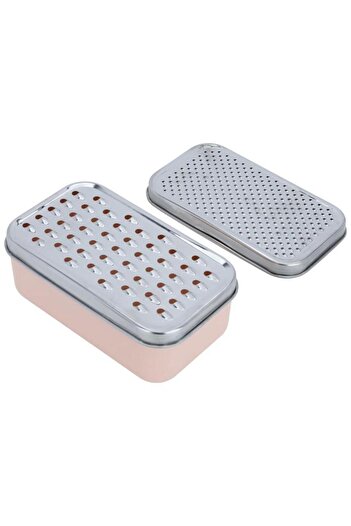 ALSAIF Grater With Steel Box Rectangle 3 Pieces Pink