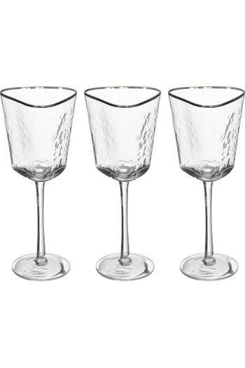 ALSAIF Glass Juice Cups Set 22 X 9 X 9 Cm Triangle With Base 3 Pieces Transparent