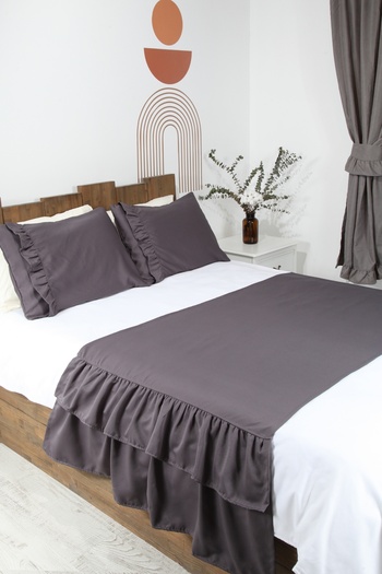 cotton maison Poly Bed Runner Set Frilly 80X220 cm