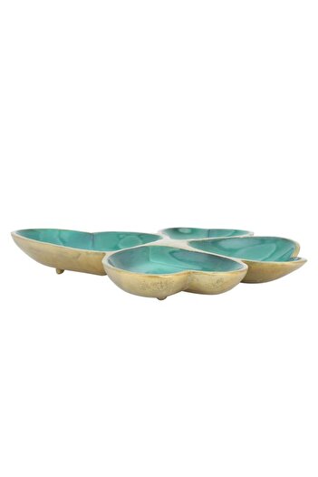 ALSAIF Porcelain Serving Plate 34X31X4 Cm Green