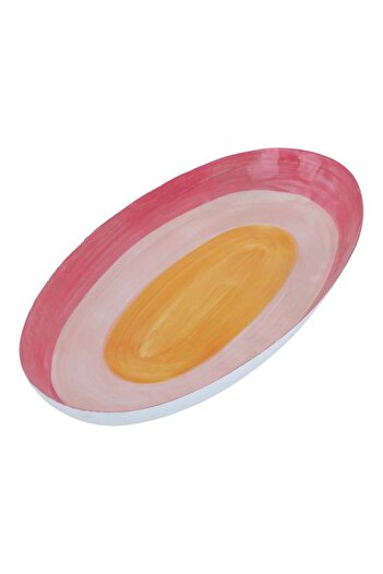 ALSAIF Steel Sweet Serving Plate 40.5 X 20 X 4 Cm Pink