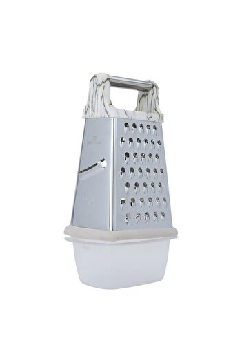 ALSAIF Steel Grater 4 Sides Plastic Handle Silver