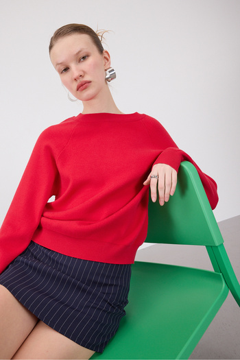 Addax Crew Neck Basic Knitwear Sweater K3437-B10