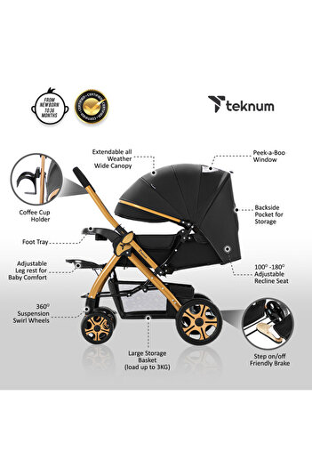 TEKNUM TEKNUM Reversible Trip2 Stroller-Black