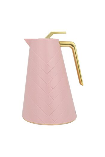 ALSAIF Glass Thermos 1 Liter Plastic Exterior Dark Pink