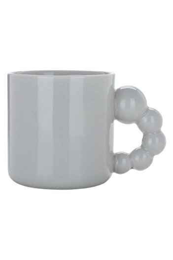 ALSAIF Porcelain Mug 400 Ml Large Ball Handle Gray
