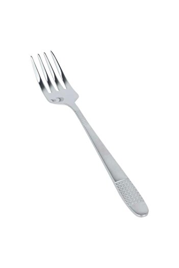 ALSAIF Steel Sweet Fork Set 6 Pieces 16 X 2 Cm Engraved Silver
