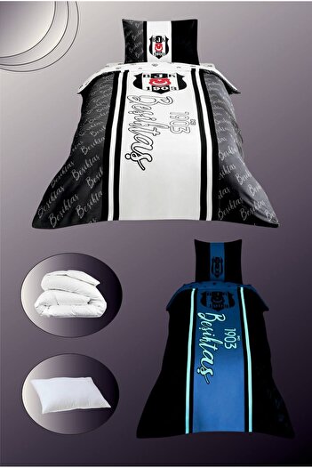 Taç Beşiktaş Glow 120' Bed Sheet Sleep Set - Comforter + Pillow + Mug Unite Elegance and Team Spirit