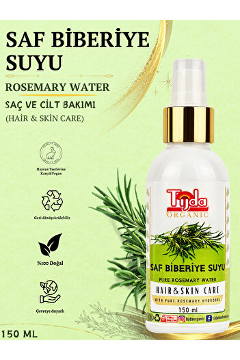 TİJDA Pure Rosemary Water Hair Tonic 150 ml Anti-Hair Loss 100% Natural Hair and Skin Tonic