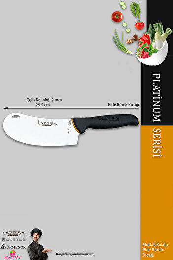 LAZBİSA Platinum Serisi Mutfak Bıçak Seti Pide Börek Salata Pizza Bıçağı Günlük Kullanım (MFT-457)