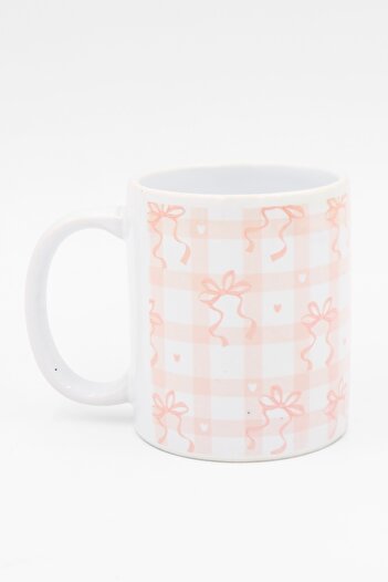 EFBUTİK White Ribbon Bow Mug